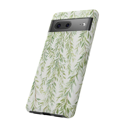 Willow Branch Phone Case — Green Botanical Tough Case