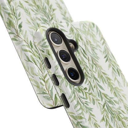 Willow Branch Phone Case — Green Botanical Tough Case