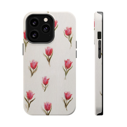 Floral Tulip Pattern Magnetic Impact-Resistant Phone Case