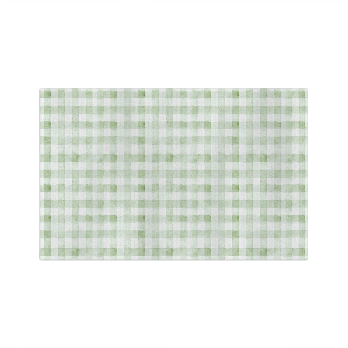 Green Gingham Microfiber Tea Towel