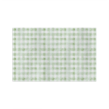 Green Gingham Microfiber Tea Towel