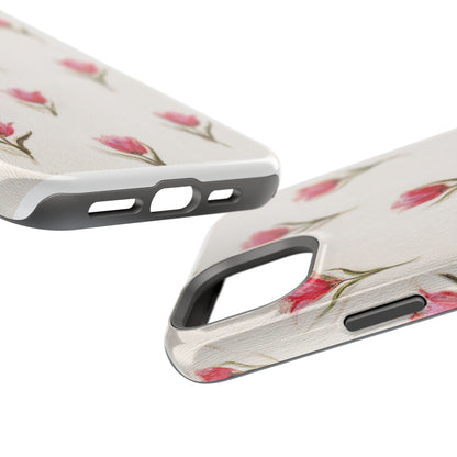 Floral Tulip Pattern Magnetic Impact-Resistant Phone Case