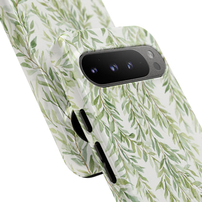 Willow Branch Phone Case — Green Botanical Tough Case