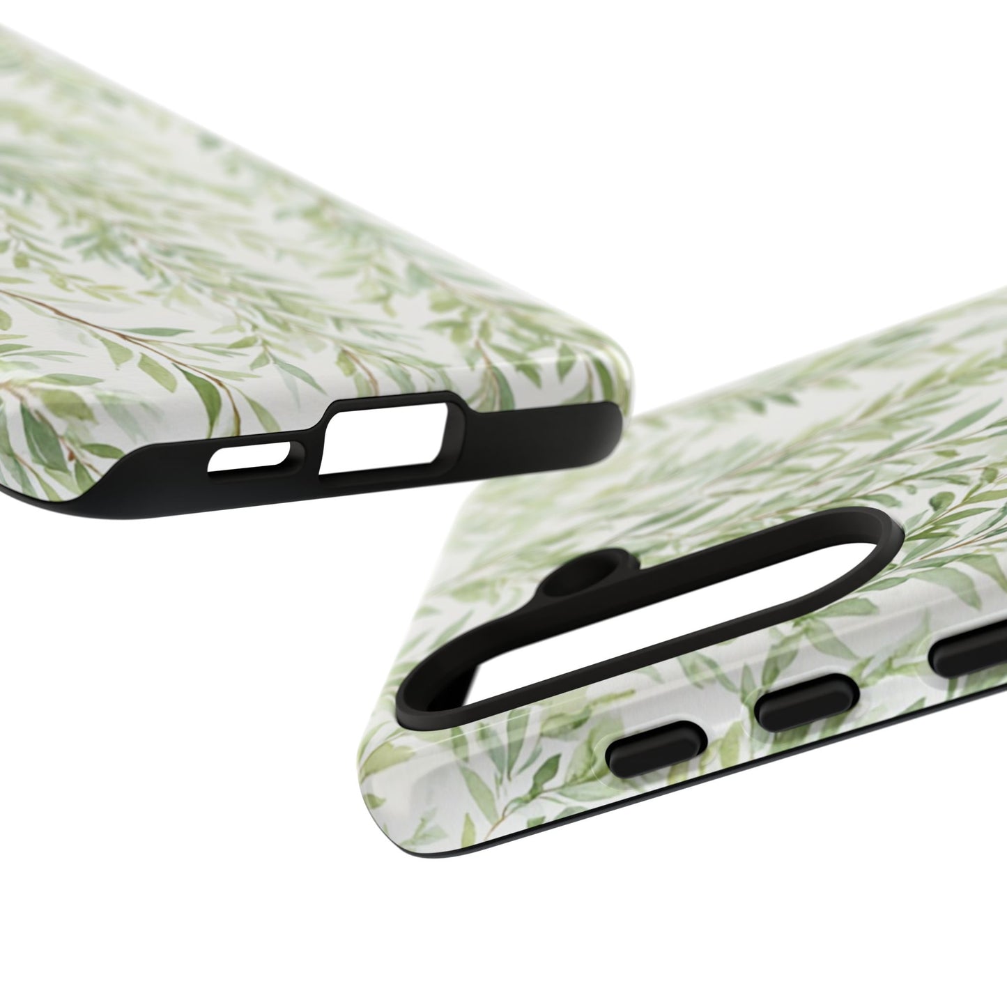 Willow Branch Phone Case — Green Botanical Tough Case