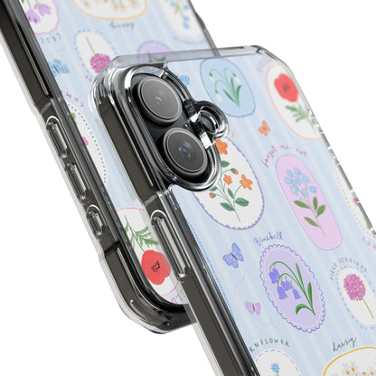 Floral Botanical Clear Magnetic Phone Case — Impact-Resistant iPhone Cover