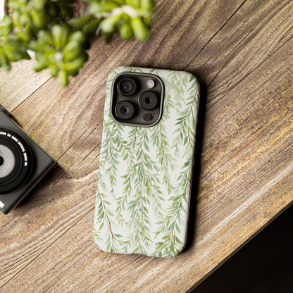 Willow Branch Phone Case — Green Botanical Tough Case