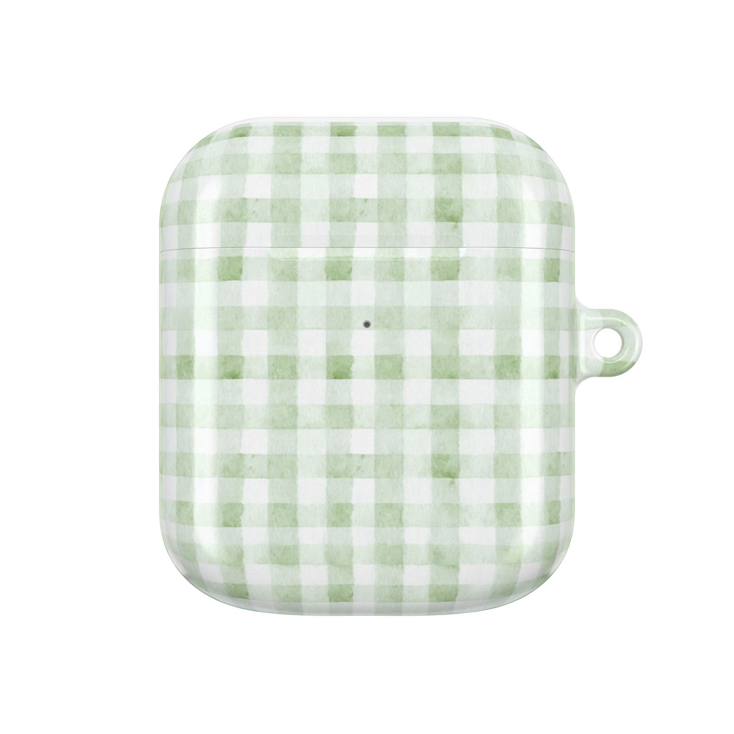 Green Gingham AirPod Case — Pastel Plaid Protective Cover