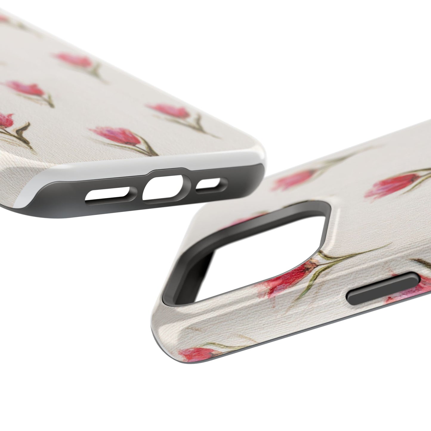 Floral Tulip Pattern Magnetic Impact-Resistant Phone Case