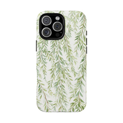 Willow Branch Phone Case — Green Botanical Tough Case