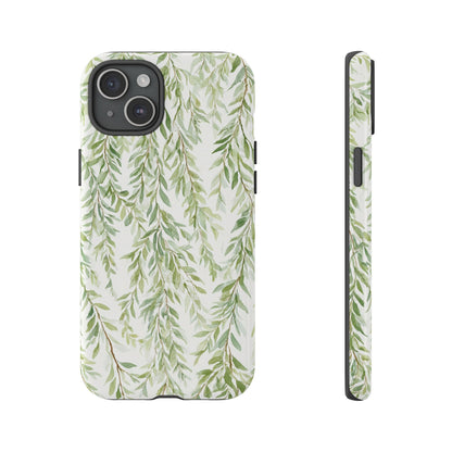 Willow Branch Phone Case — Green Botanical Tough Case