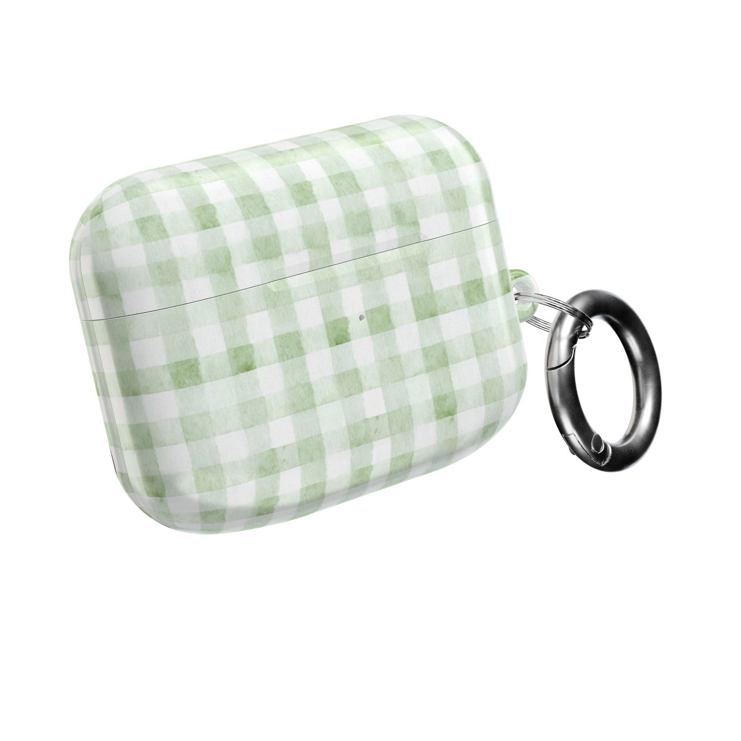 Green Gingham AirPod Case — Pastel Plaid Protective Cover