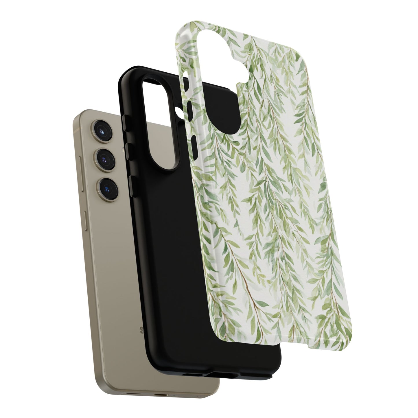 Willow Branch Phone Case — Green Botanical Tough Case