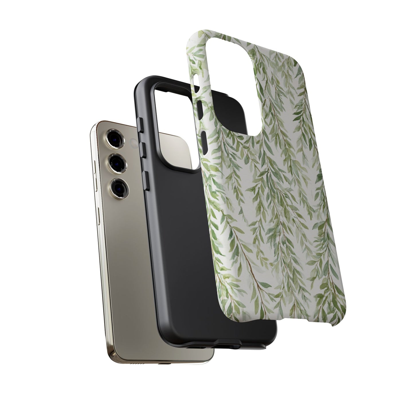Willow Branch Phone Case — Green Botanical Tough Case