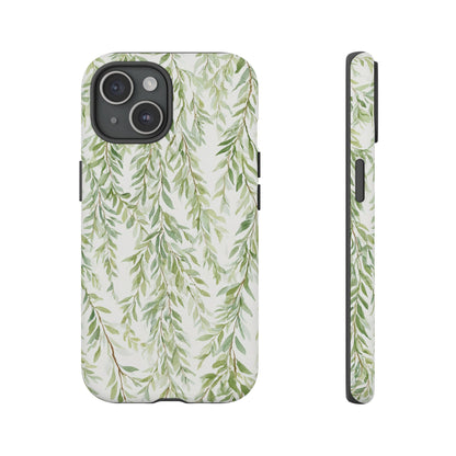 Willow Branch Phone Case — Green Botanical Tough Case