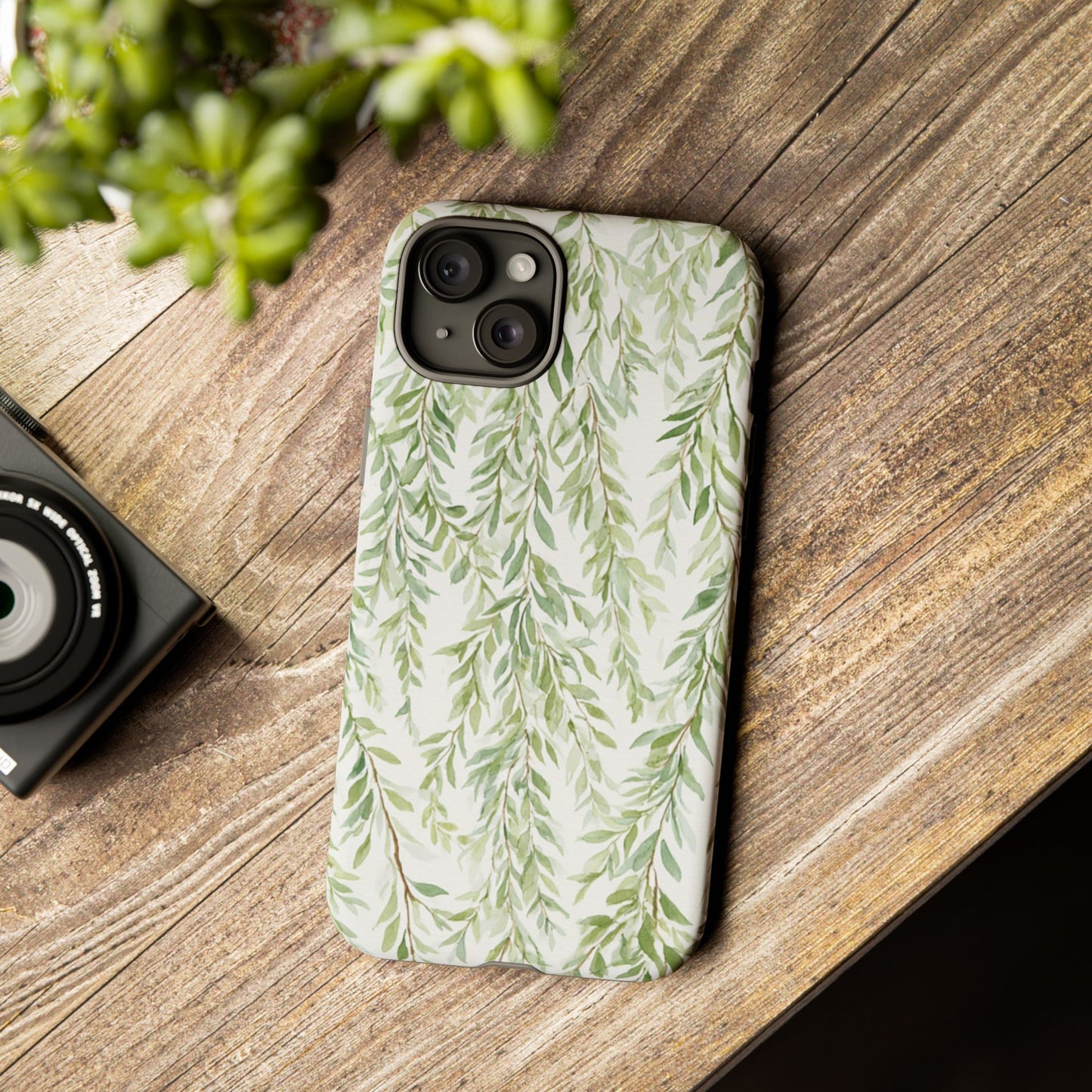 Willow Branch Phone Case — Green Botanical Tough Case