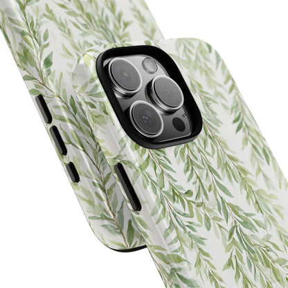Willow Branch Phone Case — Green Botanical Tough Case