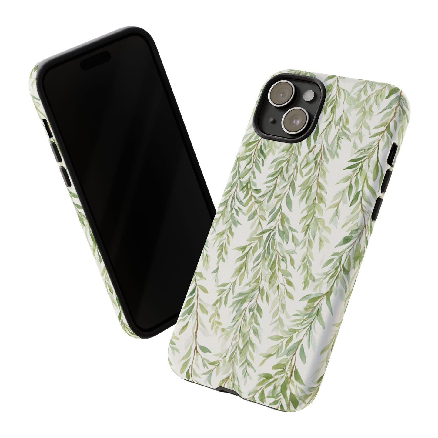 Willow Branch Phone Case — Green Botanical Tough Case