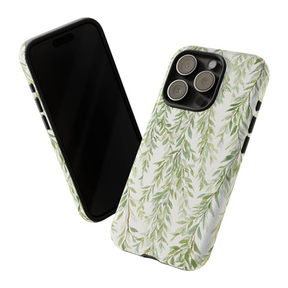 Willow Branch Phone Case — Green Botanical Tough Case