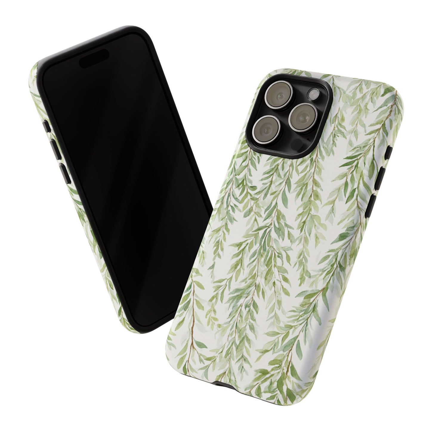 Willow Branch Phone Case — Green Botanical Tough Case