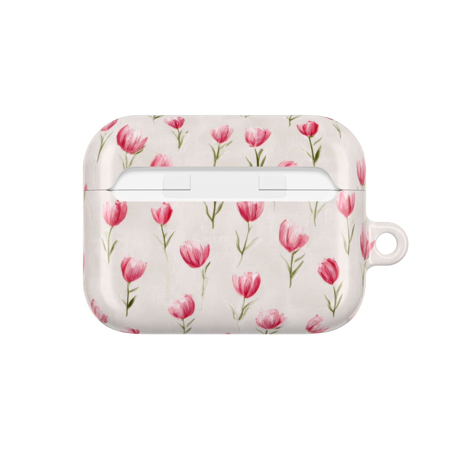 AirPod Case — Pink Watercolor Tulip Floral Protective Cover