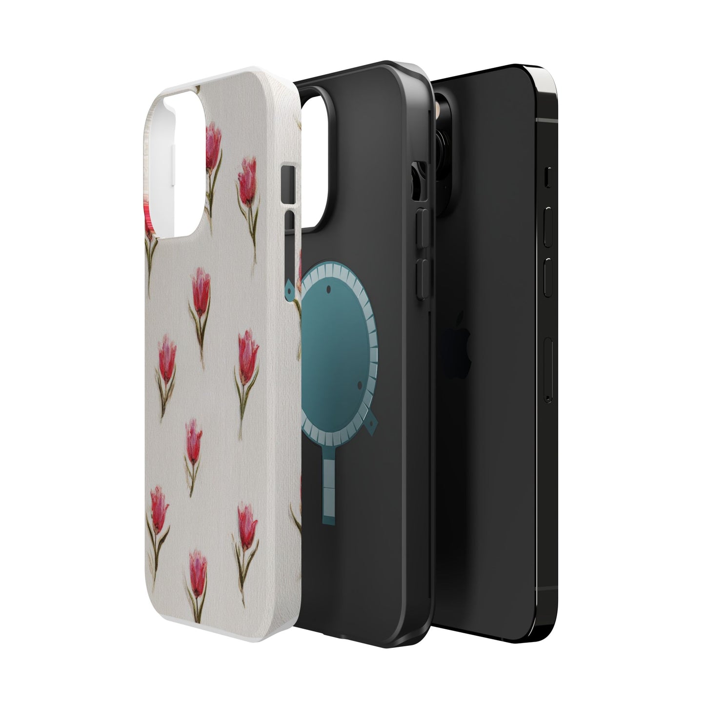 Floral Tulip Pattern Magnetic Impact-Resistant Phone Case