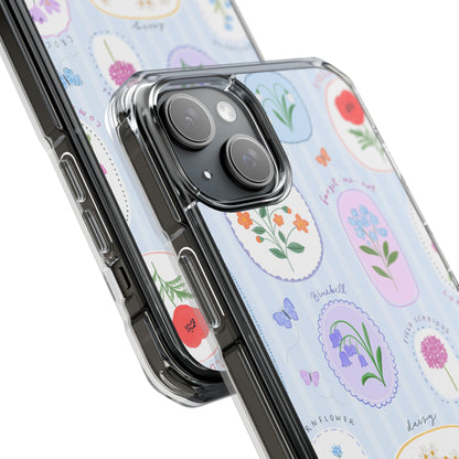 Floral Botanical Clear Magnetic Phone Case — Impact-Resistant iPhone Cover