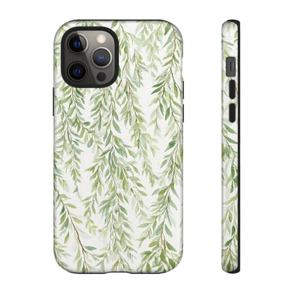 Willow Branch Phone Case — Green Botanical Tough Case