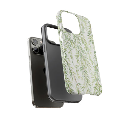 Willow Branch Phone Case — Green Botanical Tough Case