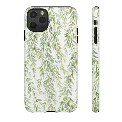 Willow Branch Phone Case — Green Botanical Tough Case