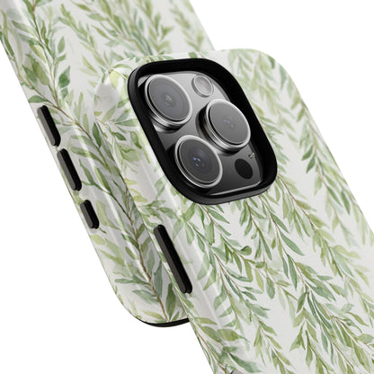 Willow Branch Phone Case — Green Botanical Tough Case