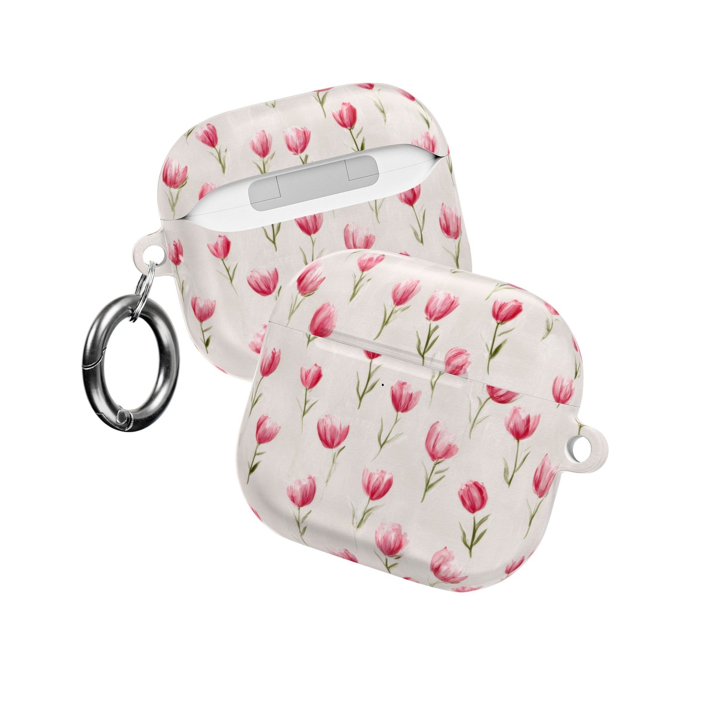 AirPod Case — Pink Watercolor Tulip Floral Protective Cover