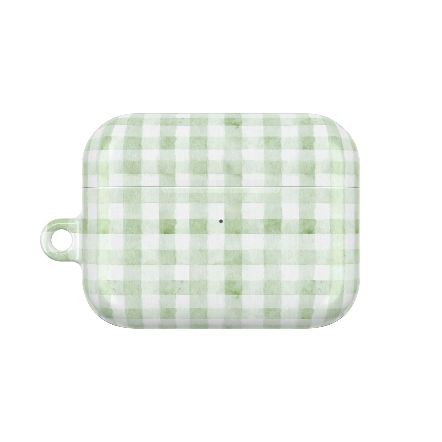 Green Gingham AirPod Case — Pastel Plaid Protective Cover