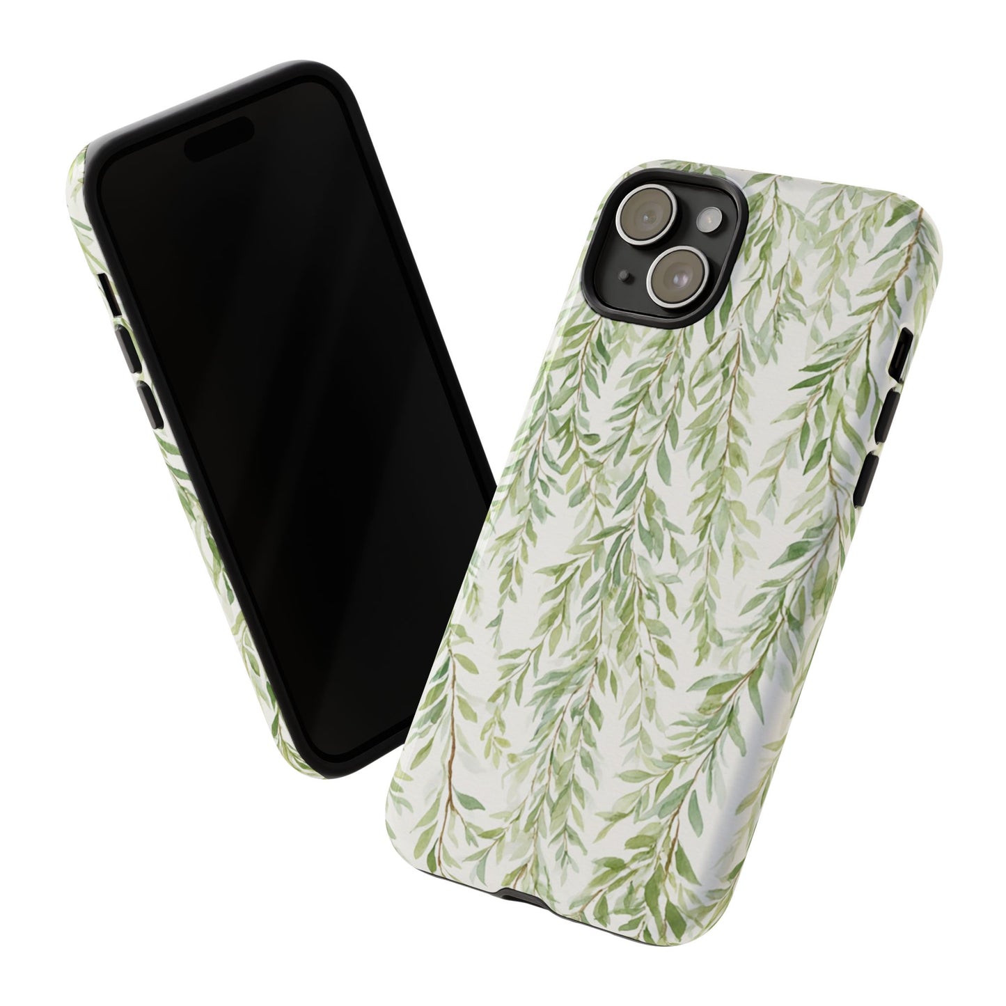 Willow Branch Phone Case — Green Botanical Tough Case
