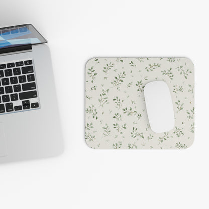 Botanical Leaf Rectangle Mouse Pad — Minimal Greenery Desk Mat
