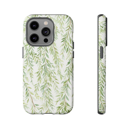 Willow Branch Phone Case — Green Botanical Tough Case