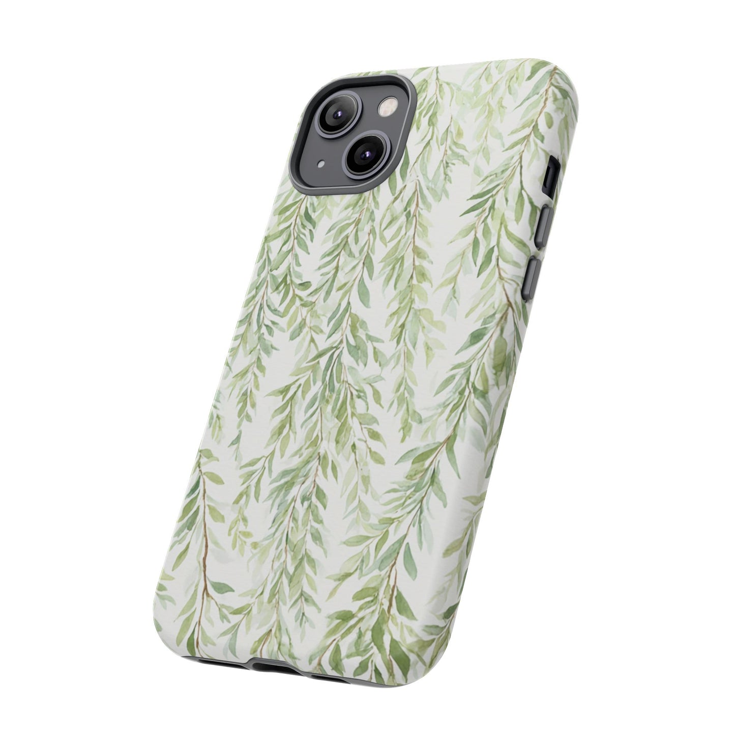 Willow Branch Phone Case — Green Botanical Tough Case