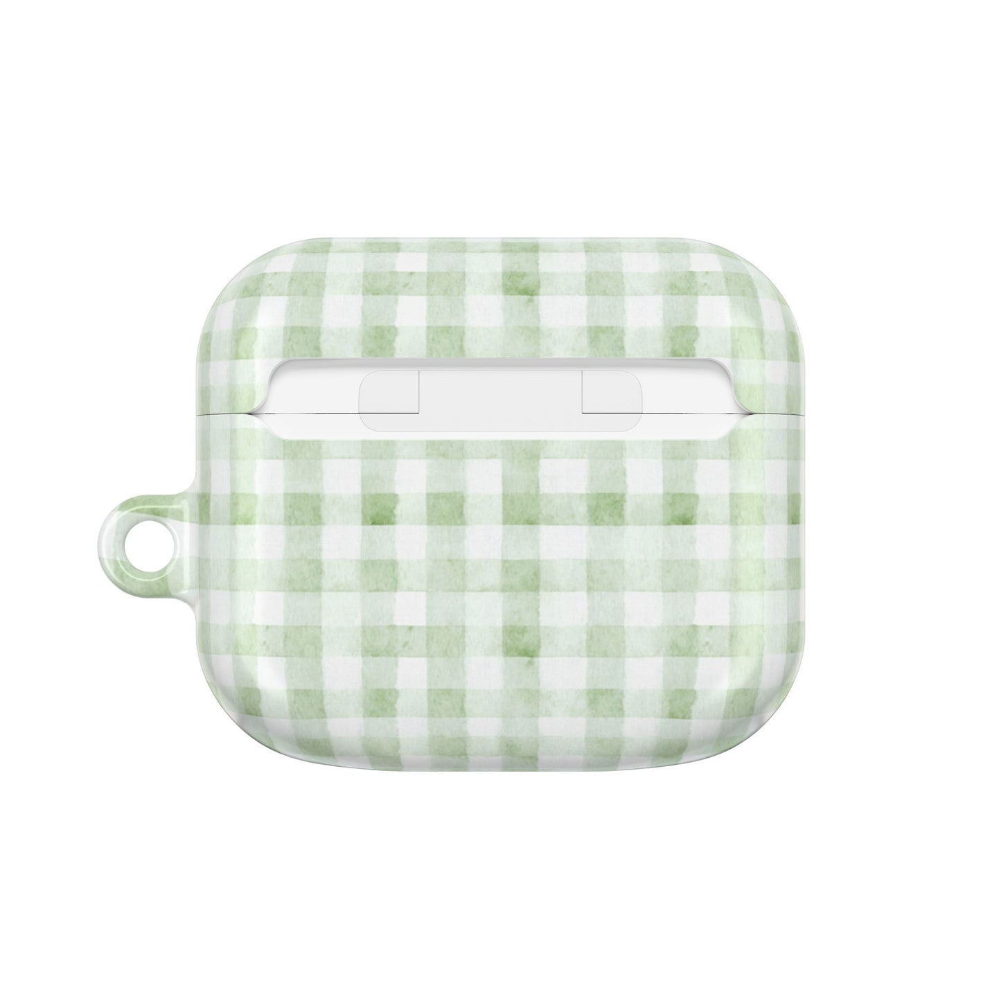 Green Gingham AirPod Case — Pastel Plaid Protective Cover
