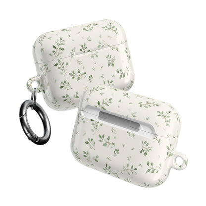 Floral Vine AirPod Case — Minimal Green Leaf Protective Cover