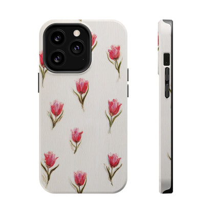 Floral Tulip Pattern Magnetic Impact-Resistant Phone Case