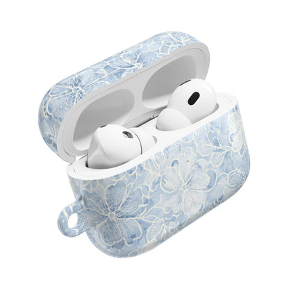 Blue Floral AirPod Case — Watercolor Hydrangea Protective Cover