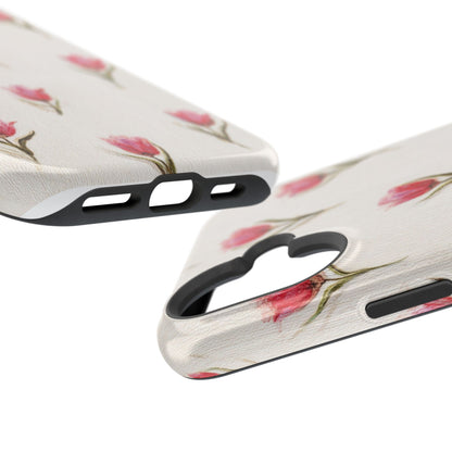 Floral Tulip Pattern Magnetic Impact-Resistant Phone Case