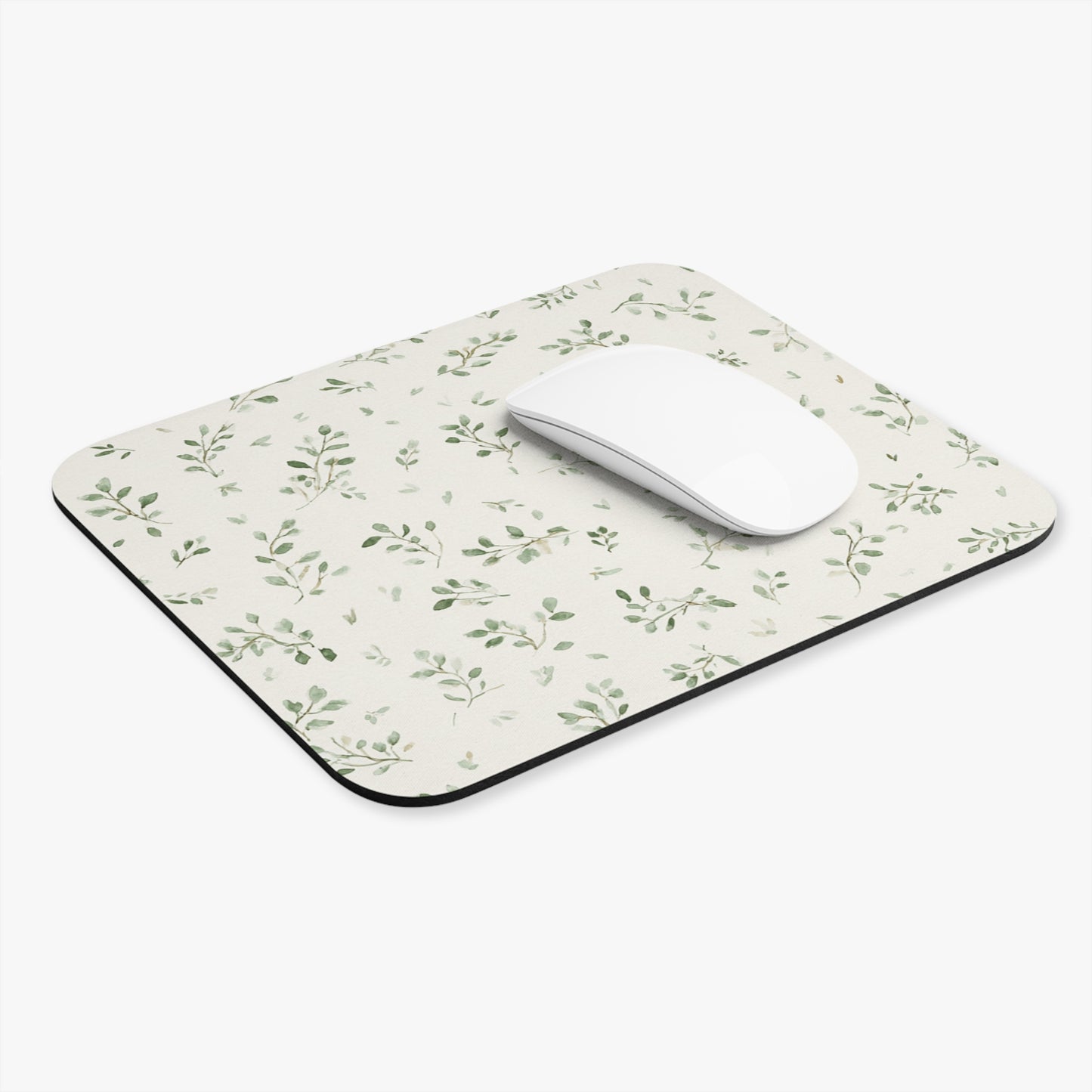 Botanical Leaf Rectangle Mouse Pad — Minimal Greenery Desk Mat