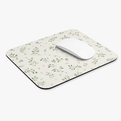 Botanical Leaf Rectangle Mouse Pad — Minimal Greenery Desk Mat