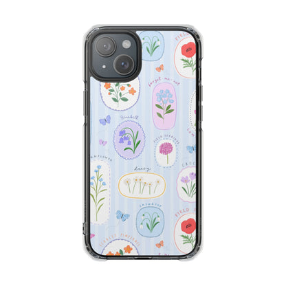 Floral Botanical Clear Magnetic Phone Case — Impact-Resistant iPhone Cover