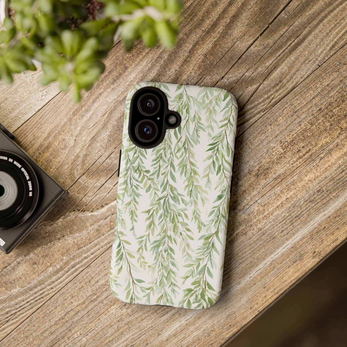 Willow Branch Phone Case — Green Botanical Tough Case
