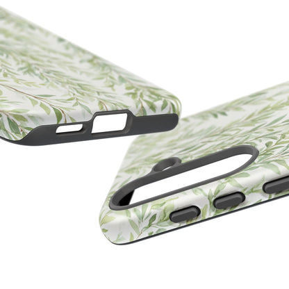 Willow Branch Phone Case — Green Botanical Tough Case