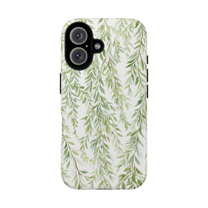 Willow Branch Phone Case — Green Botanical Tough Case