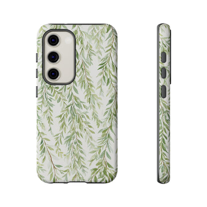 Willow Branch Phone Case — Green Botanical Tough Case