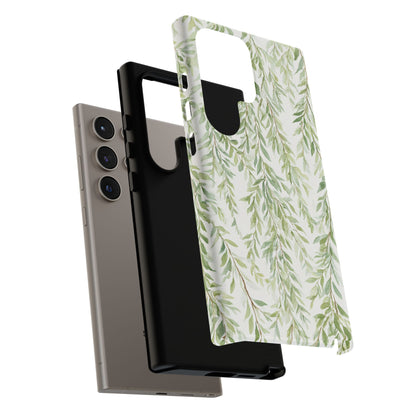 Willow Branch Phone Case — Green Botanical Tough Case