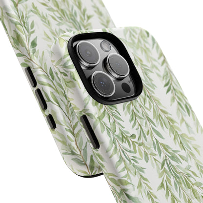 Willow Branch Phone Case — Green Botanical Tough Case